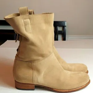 Alberto Fermani Tan Suede Slouchy Ankle Boots Sz EUR 39 / US 8-8.5