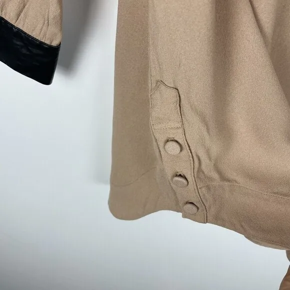 A.L.C. Blush Hardy Lamb Leather Trim Shift Dress Size 2 Nude Boat Neck​​​