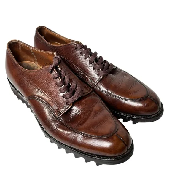 Alden 4051 Vintage Split toe Ripple sole Derby Brown Sz 11.5
