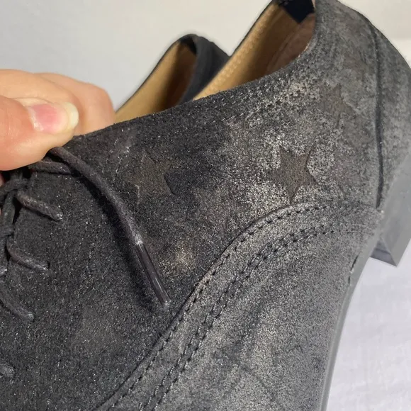 ALDO Megantic Velvet Oxford Leather Black Men Shoes with stars Size 9