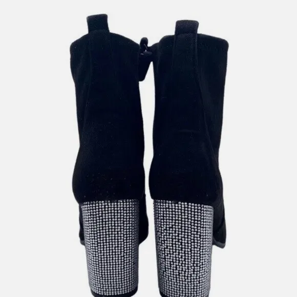 Aldo NEW Women's Boots Aurla Black Vegan Rhinestone Glam Heeled Night Out Size 9