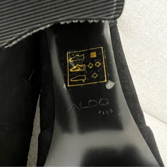 Aldo NEW Women's Boots Aurla Black Vegan Rhinestone Glam Heeled Night Out Size 9