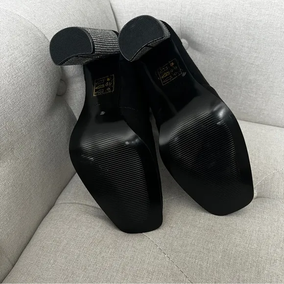 Aldo NEW Women's Boots Aurla Black Vegan Rhinestone Glam Heeled Night Out Size 9