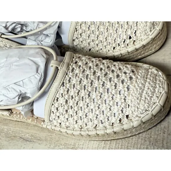 Aldo Zap Picot Espadrille Wedges Sandal in Beige Women's Size 6.5