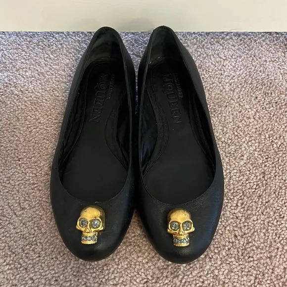 Alexander McQueen ballet flats black leather size 35.5