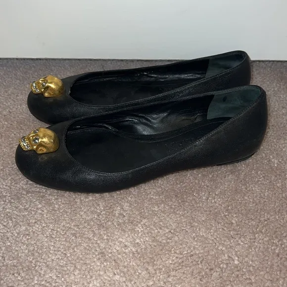 Alexander McQueen ballet flats black leather size 35.5