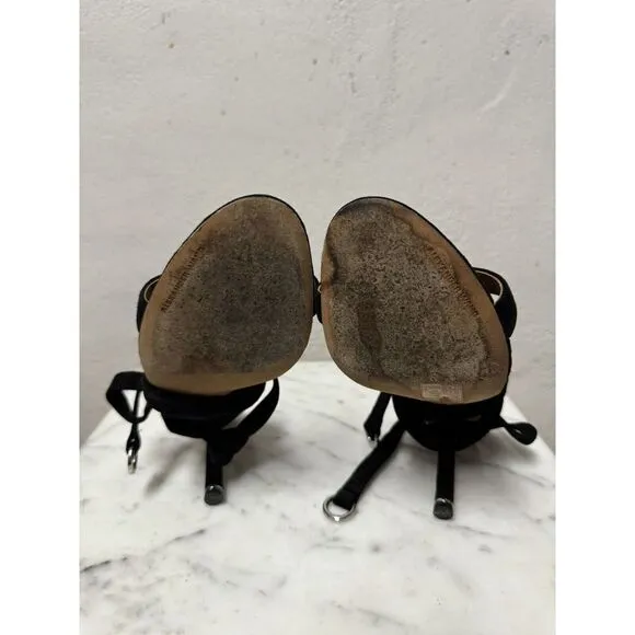 Alexander Wang Black Suede Ankle Wrap Sandals Size 37‎ Us 7