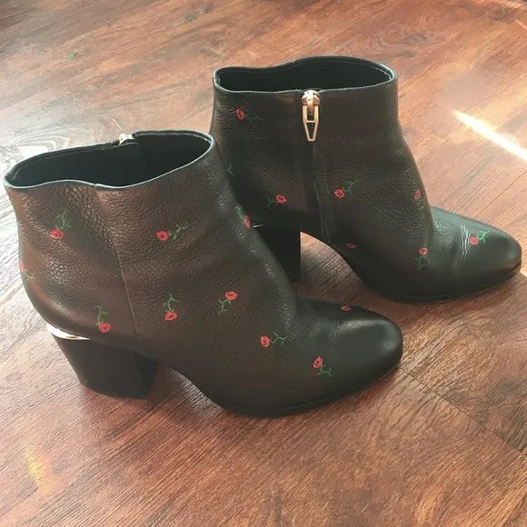 Alexander Wang Gabi floral rose print cutout heel boot
