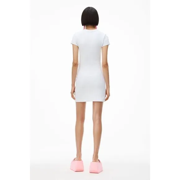 Alexander Wang mini dress in textured logo jacquard