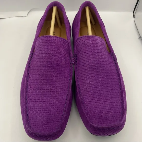 Alfani men suede textured slip on shoes Size 9.5 plum color
