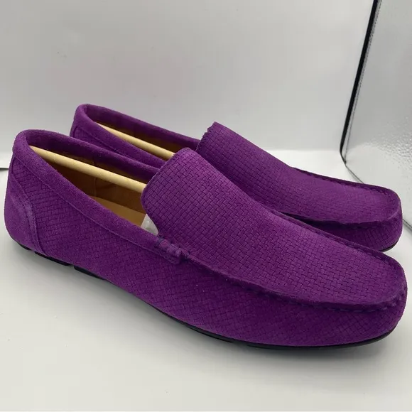 Alfani men suede textured slip on shoes Size 9.5 plum color
