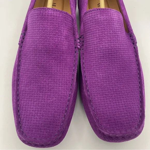 Alfani men suede textured slip on shoes Size 9.5 plum color