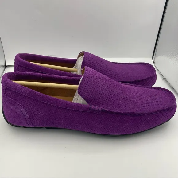 Alfani men suede textured slip on shoes Size 9.5 plum color