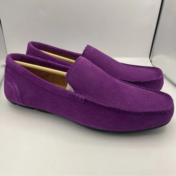 Alfani men suede textured slip on shoes Size 9.5 plum color