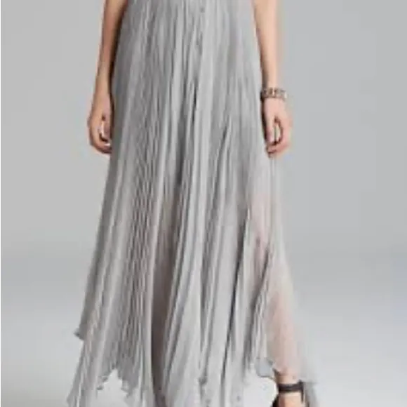 Alice   Olivia Ava Pleated Maxi Skirt 2 Gray