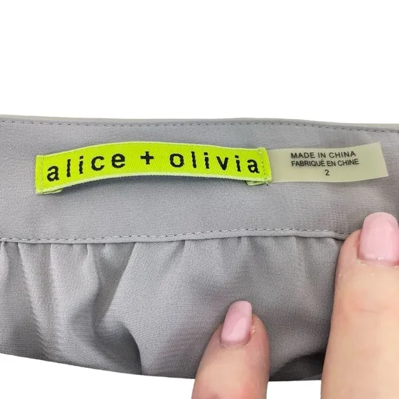 Alice   Olivia Ava Pleated Maxi Skirt 2 Gray