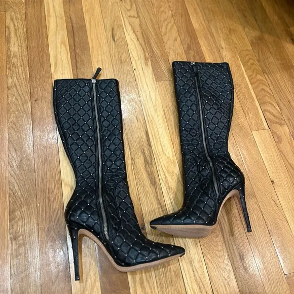 Alice   Olivia Black Heeled Boots with Stiletto Elegance