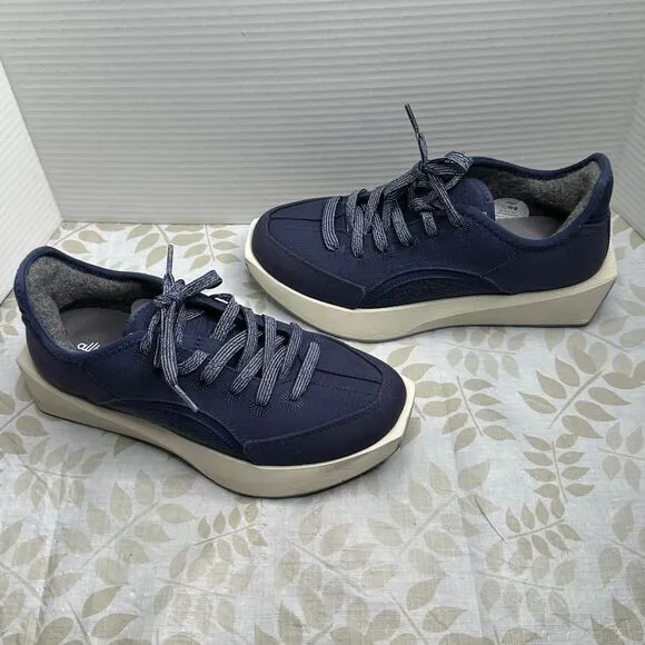 Allbirds Risers Cotton Canvas Shoes Women's Size 8‎ Navy Sneakers Blue