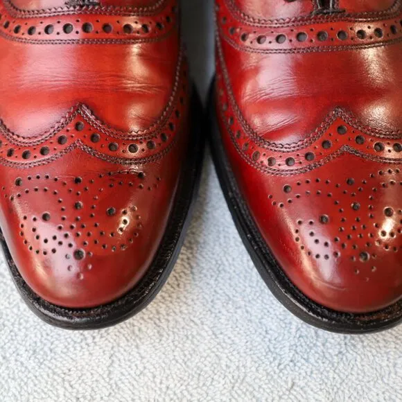 Allen Edmonds 10-AA McAllister Red Burgundy Wingtip Oxford Mens Dress Shoes