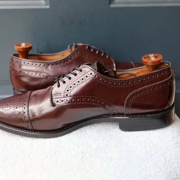 Allen Edmonds 10-D Sanford Burgundy Oxford Mens Dress Shoes