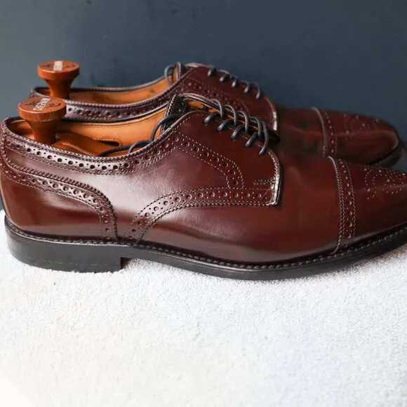 Allen Edmonds 10-D Sanford Burgundy Oxford Mens Dress Shoes