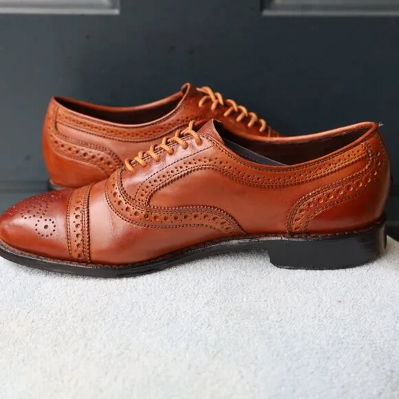 Allen Edmonds 8.5-D Bartlett Brown Oxford Mens Dress Shoes