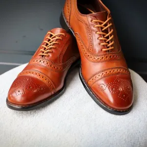 Allen Edmonds 8.5-D Bartlett Brown Oxford Mens Dress Shoes