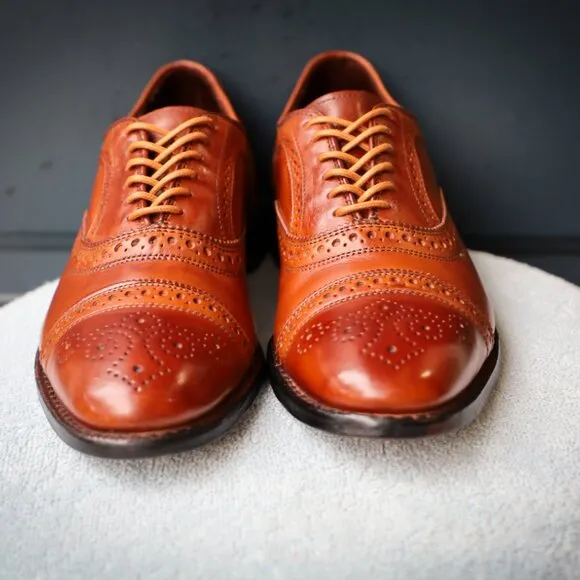 Allen Edmonds 8.5-D Bartlett Brown Oxford Mens Dress Shoes