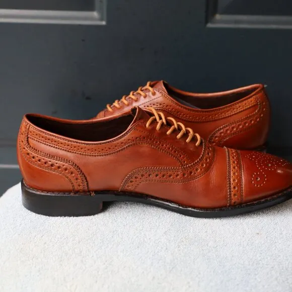 Allen Edmonds 8.5-D Bartlett Brown Oxford Mens Dress Shoes