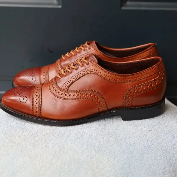 Allen Edmonds 8.5-D Bartlett Brown Oxford Mens Dress Shoes