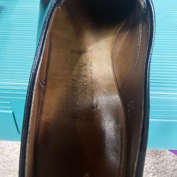 Allen Edmonds Belgium Mens Black Leather Oxford Dress Shoes Sz 12R Quiet Luxury