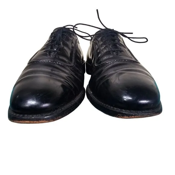 Allen Edmonds Belgium Mens Black Leather Oxford Dress Shoes Sz 12R Quiet Luxury