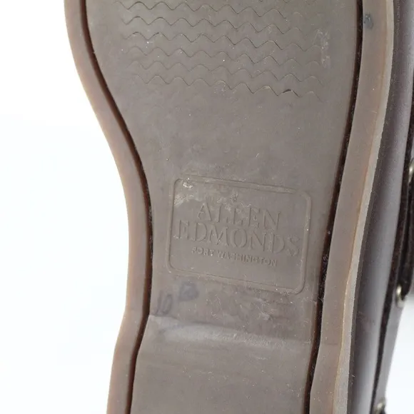 Allen Edmonds Boat Shoe Men Brown Leather Moccasin sz 9.5 Force 10