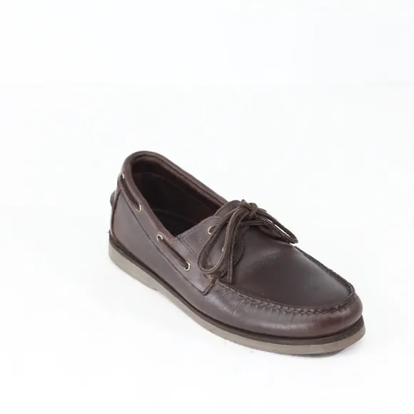 Allen Edmonds Boat Shoe Men Brown Leather Moccasin sz 9.5 Force 10
