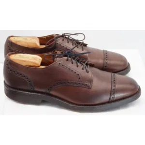 Allen Edmonds Brown 8.5 D Benton Captoe Oxford Shoes Vibram Soles EUC