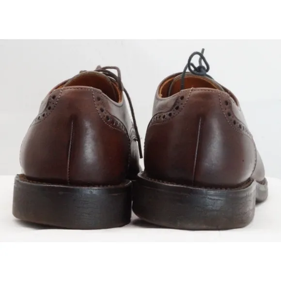 Allen Edmonds Brown 8.5 D Benton Captoe Oxford Shoes Vibram Soles EUC