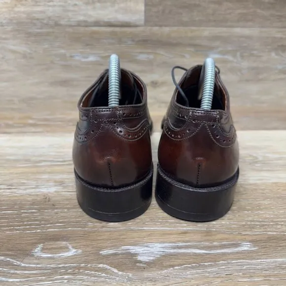 Allen Edmonds Cordovan Wright Burgundy Brown Leather Wingtips Men's Size 9