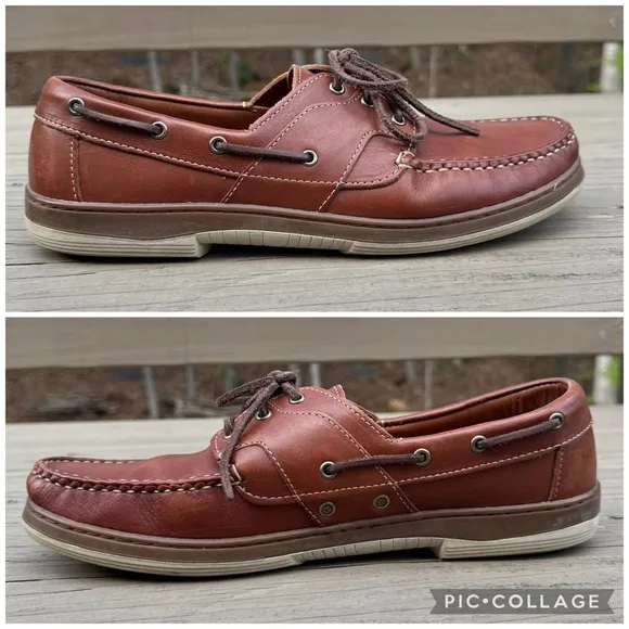 Allen Edmonds Eastport Boat Shoes in Chestnut Brown Leathers size 12 B