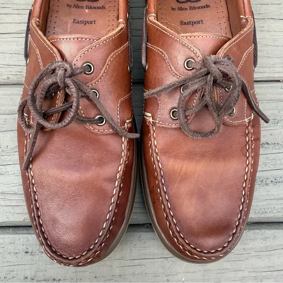 Allen Edmonds Eastport Boat Shoes in Chestnut Brown Leathers size 12 B