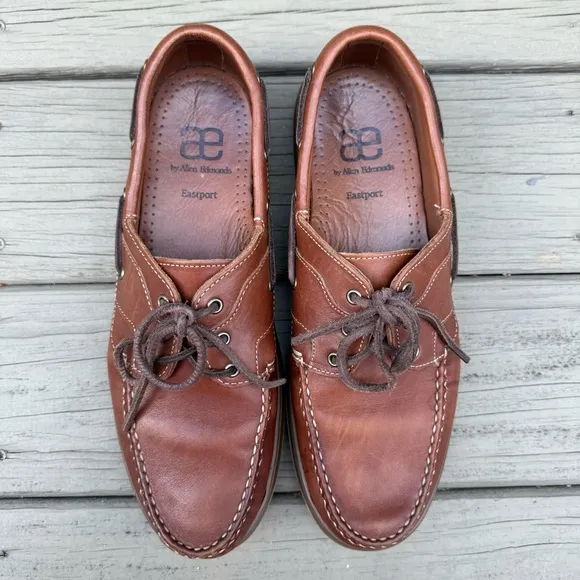 Allen Edmonds Eastport Boat Shoes in Chestnut Brown Leathers size 12 B