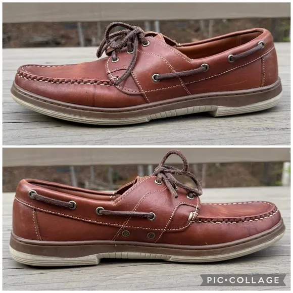 Allen Edmonds Eastport Boat Shoes in Chestnut Brown Leathers size 12 B