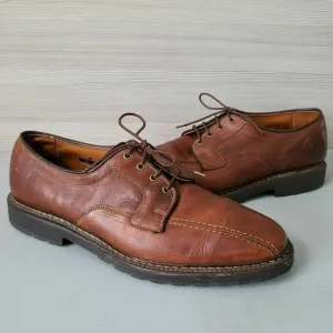 Allen Edmonds Mapleton Brown Leather Bicycle Toe Blucher Shoes Mens Size 9.5 B