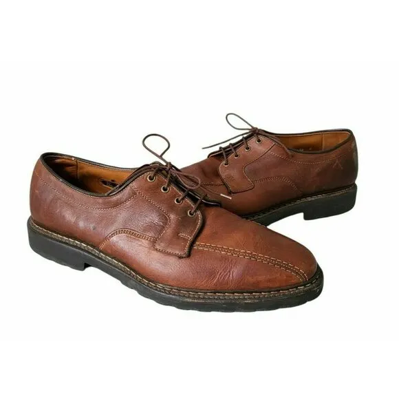 Allen Edmonds Mapleton Brown Leather Bicycle Toe Blucher Shoes Mens Size 9.5 B