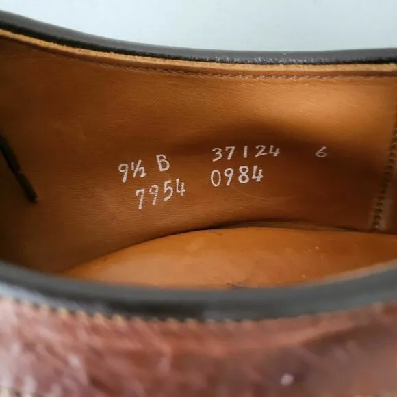 Allen Edmonds Mapleton Brown Leather Bicycle Toe Blucher Shoes Mens Size 9.5 B