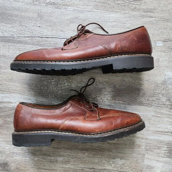 Allen Edmonds Mapleton Brown Leather Bicycle Toe Blucher Shoes Mens Size 9.5 B