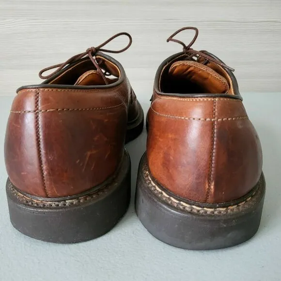 Allen Edmonds Mapleton Brown Leather Bicycle Toe Blucher Shoes Mens Size 9.5 B