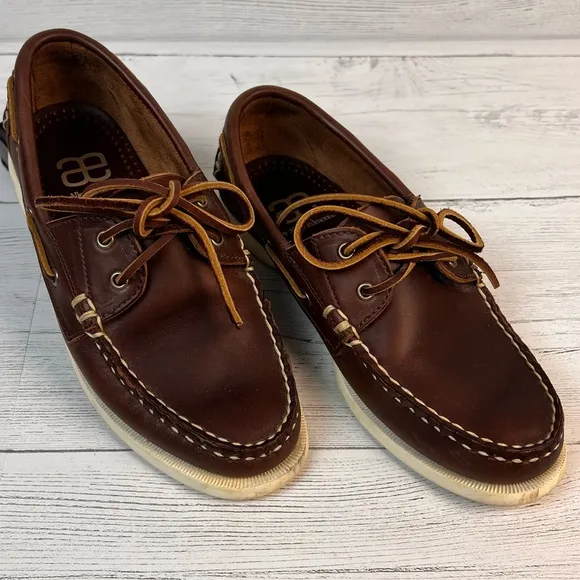 Allen Edmonds Maritime Boat Shoes Men 6.5 Dark Brown Leather Casual Loafer Style