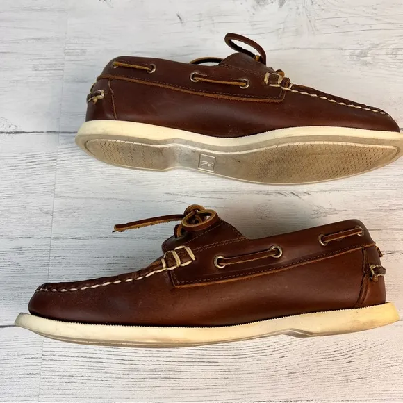 Allen Edmonds Maritime Boat Shoes Men 6.5 Dark Brown Leather Casual Loafer Style