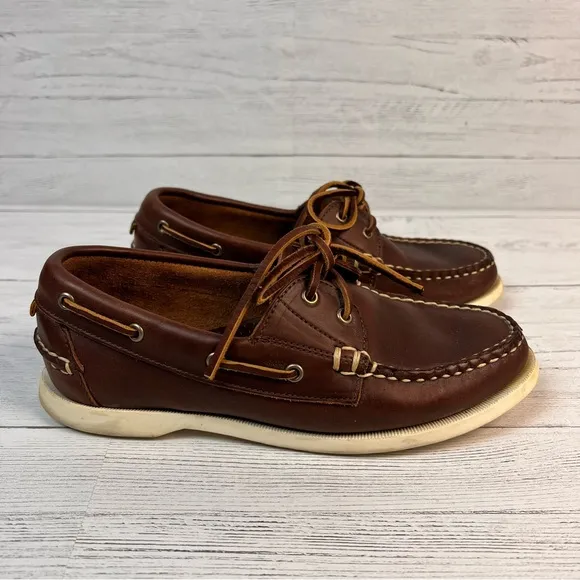 Allen Edmonds Maritime Boat Shoes Men 6.5 Dark Brown Leather Casual Loafer Style