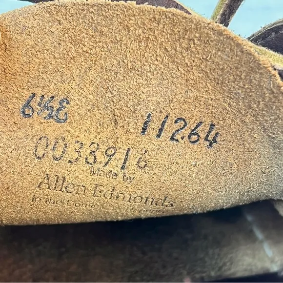 Allen Edmonds Maritime Boat Shoes Men 6.5 Dark Brown Leather Casual Loafer Style
